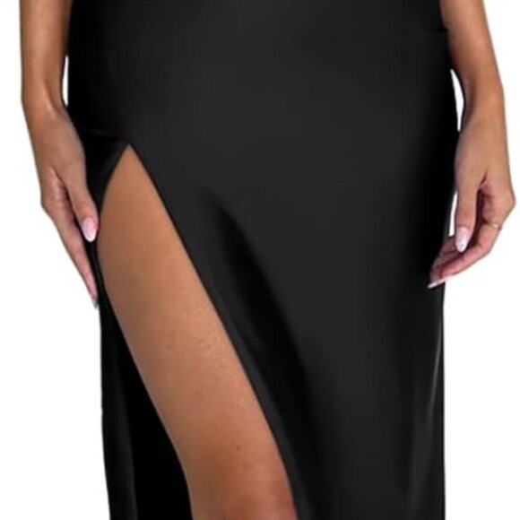 Women's Bodycon Maxi Dress Spaghetti Strap Cowl Neck Party Evening